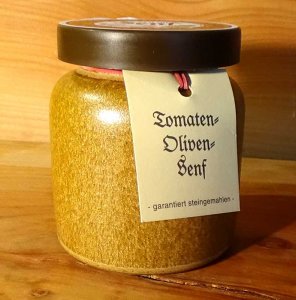 Tomaten-Oliven-Senf steingemahlen